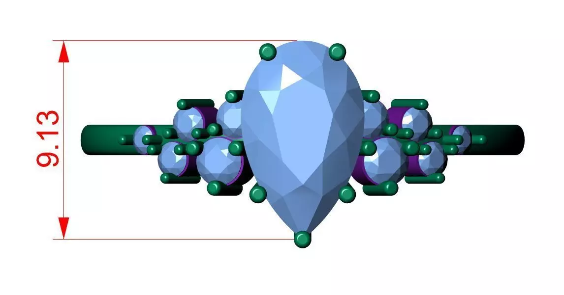 Solitaire Ring 3D print model_10