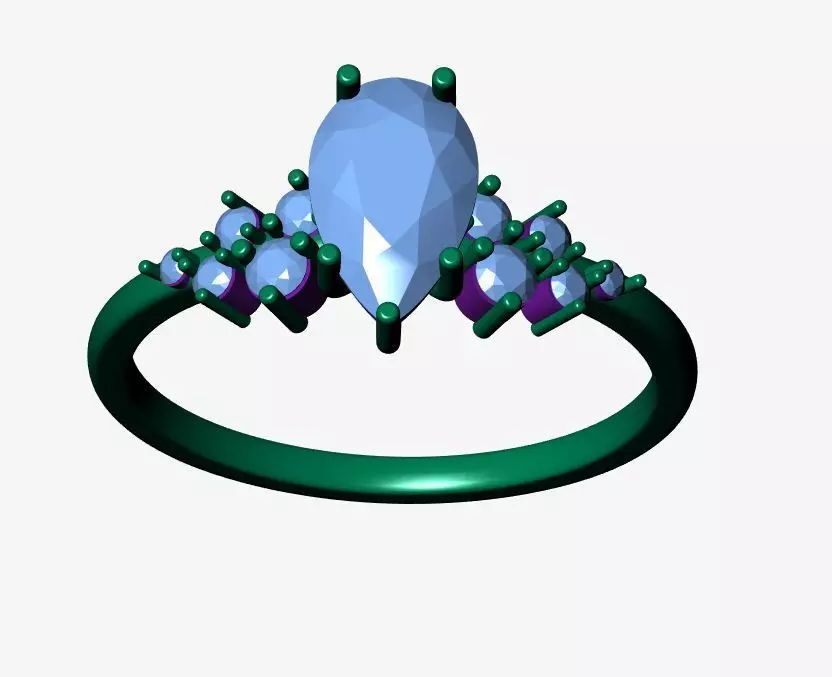 Solitaire Ring 3D print model_7