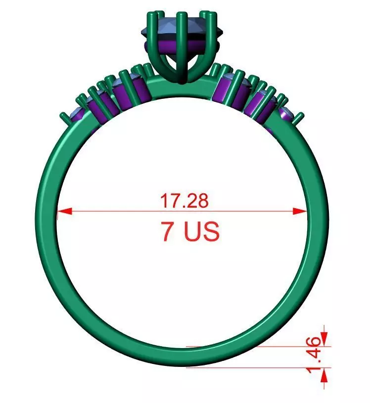 Solitaire Ring 3D print model_11