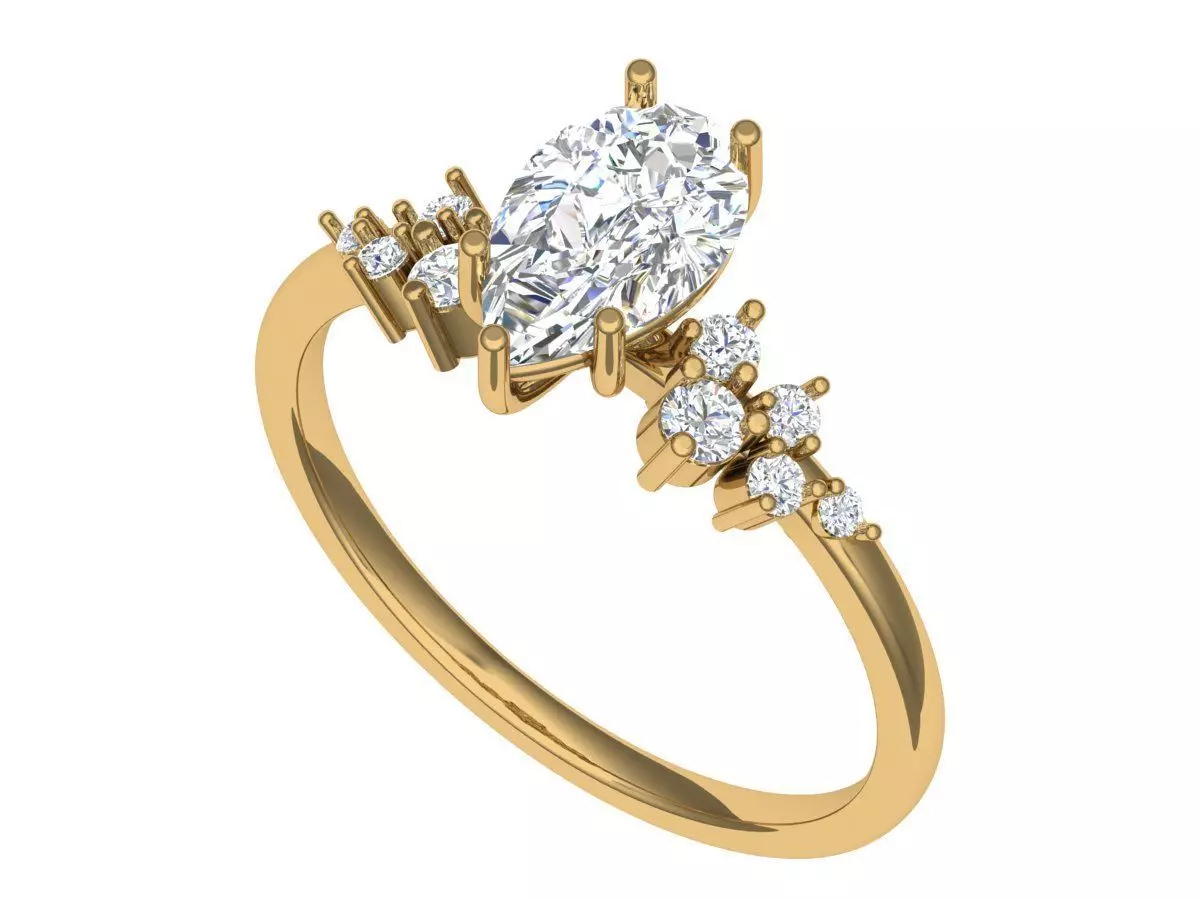 Solitaire Ring 3D print model_4