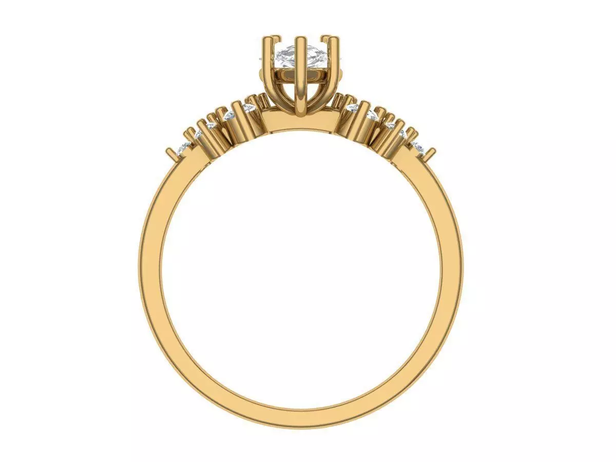 Solitaire Ring 3D print model_2