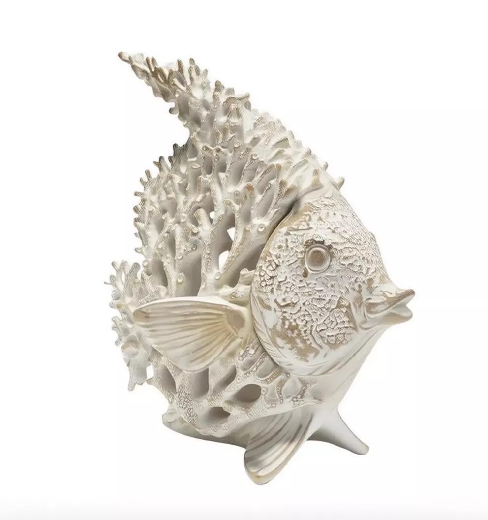 Coral Fish Sculpture 3D Ocean-Inspired Art Natural Texture Low-poly 3D model_4