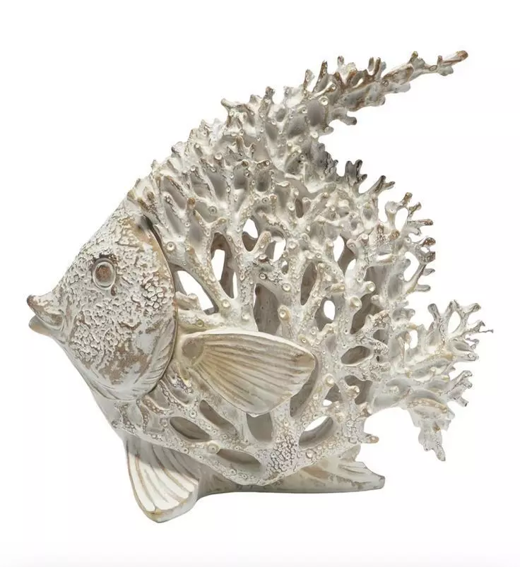 Coral Fish Sculpture 3D Ocean-Inspired Art Natural Texture Low-poly 3D model_0