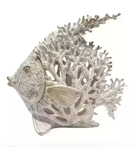 Coral Fish Sculpture 3D Ocean-Inspired Art Natural Texture
