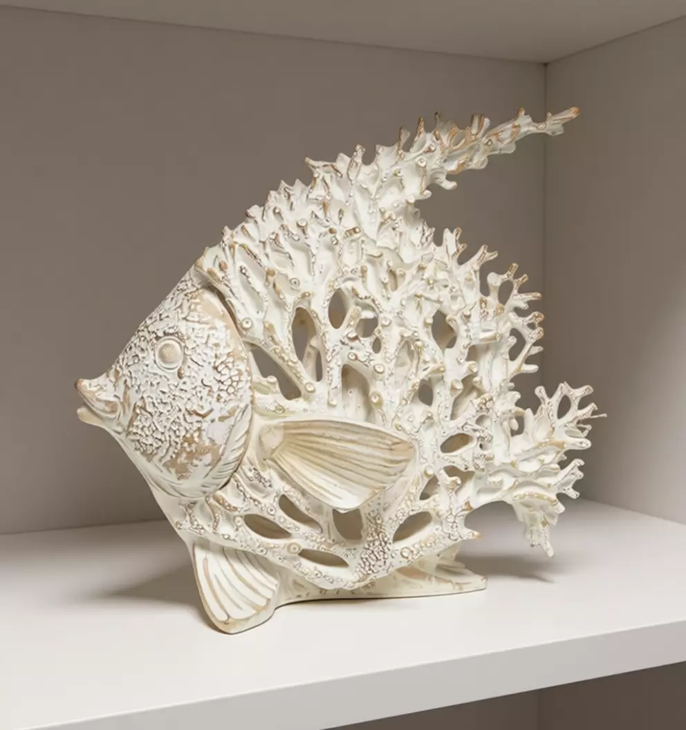 Coral Fish Sculpture 3D Ocean-Inspired Art Natural Texture Low-poly 3D model_3