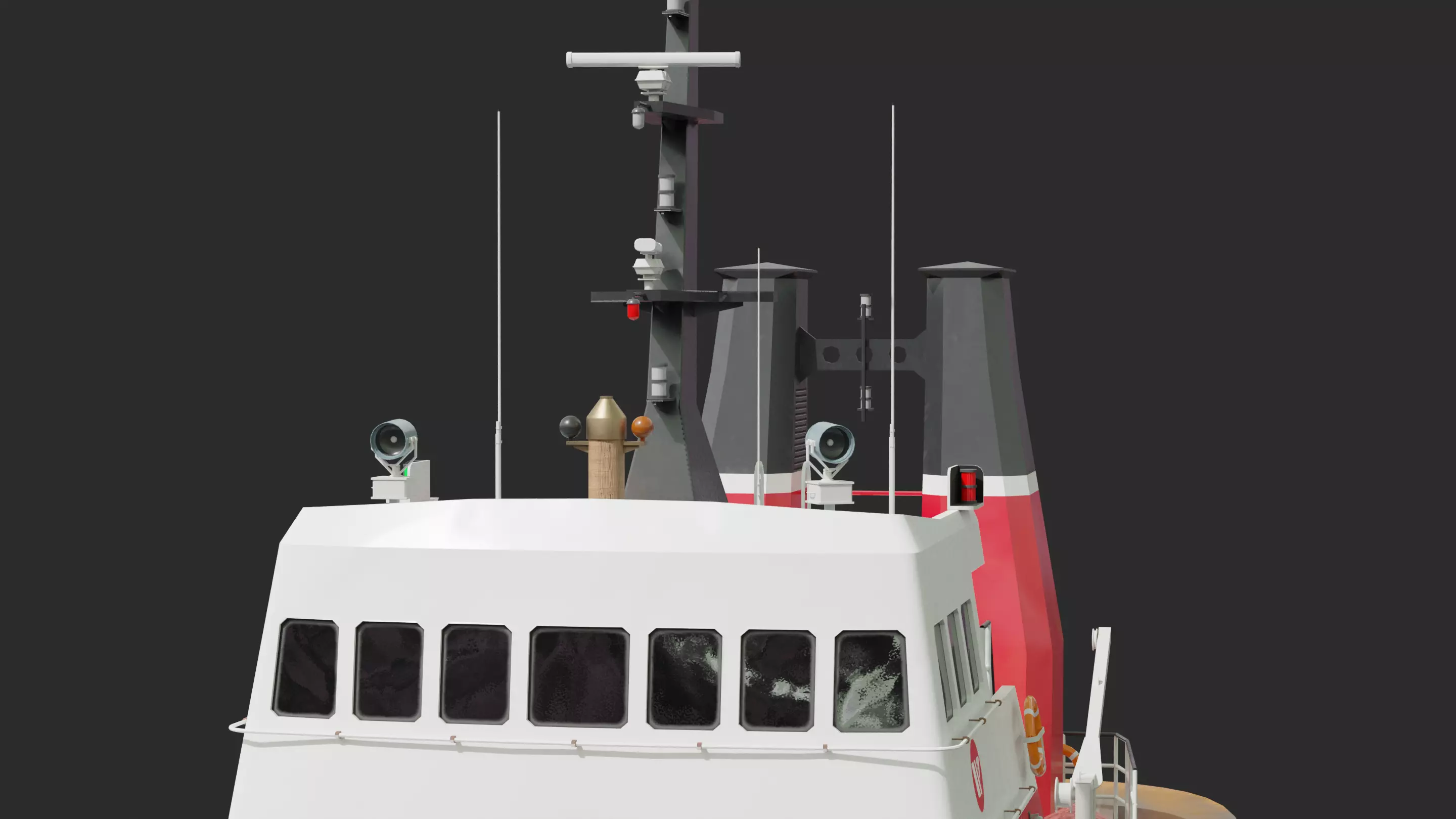 Harbour Tugboat Low-poly 3D model_13