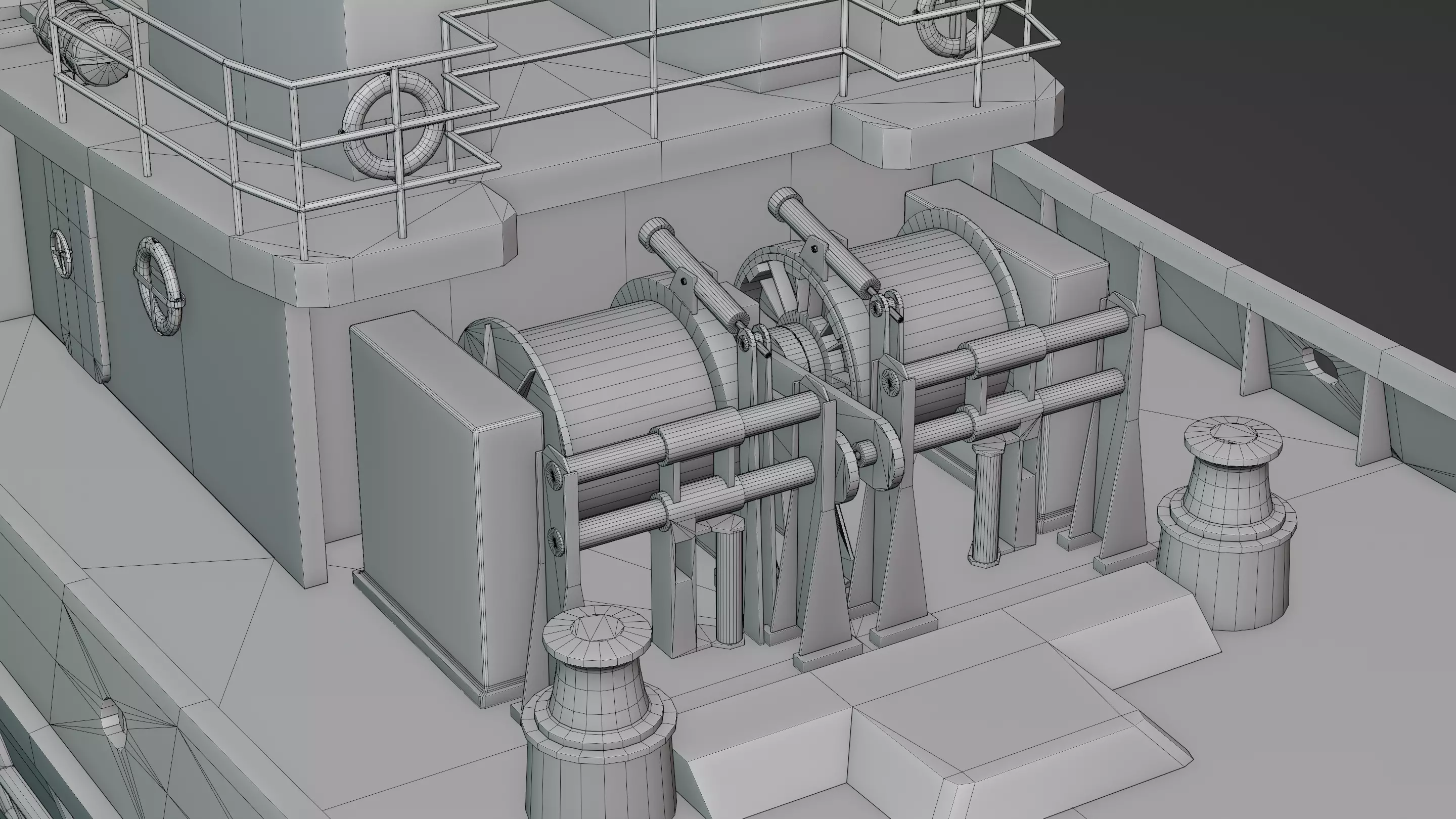 Harbour Tugboat Low-poly 3D model_21