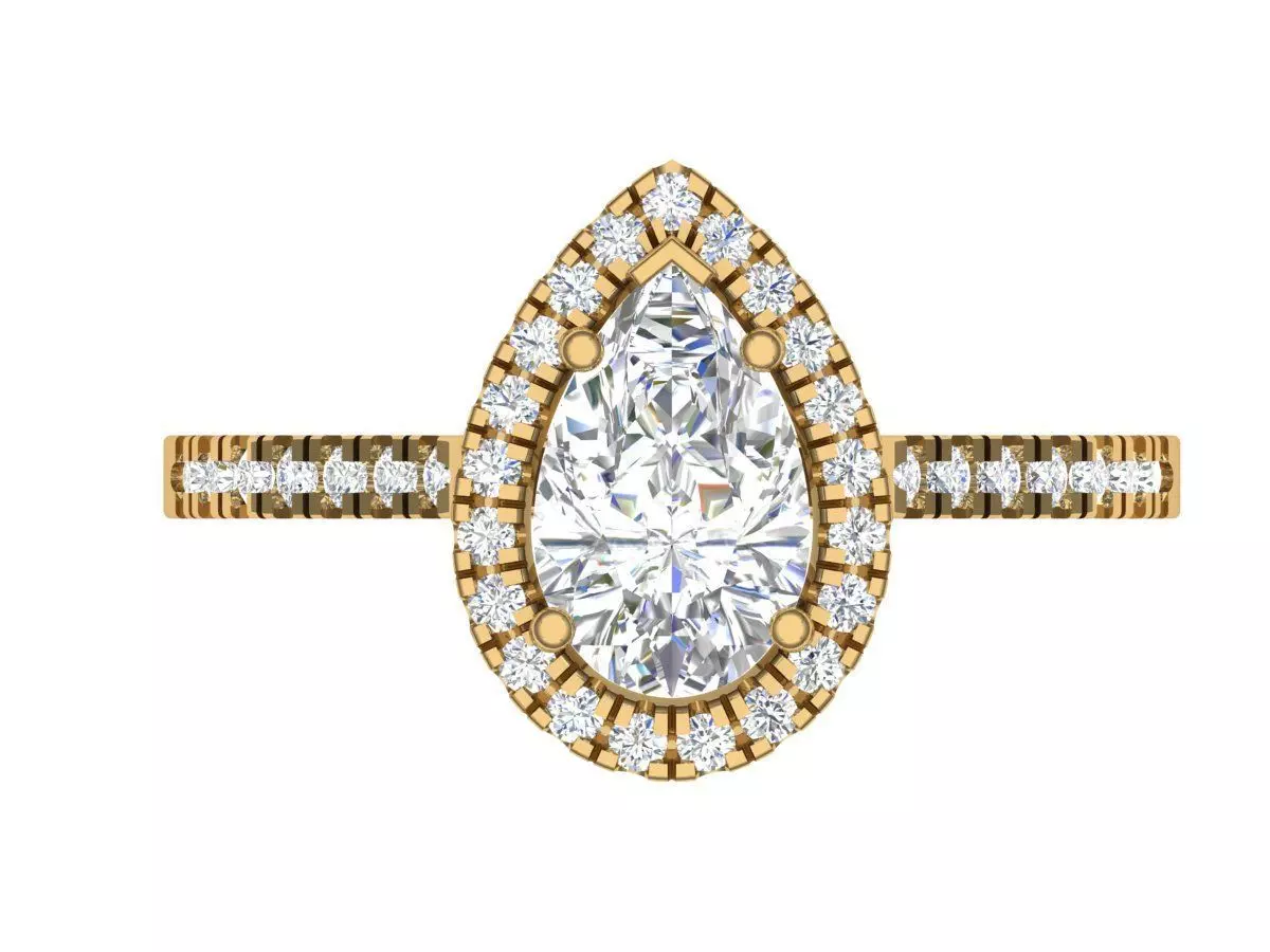 Solitaire Ring 3D print model_1