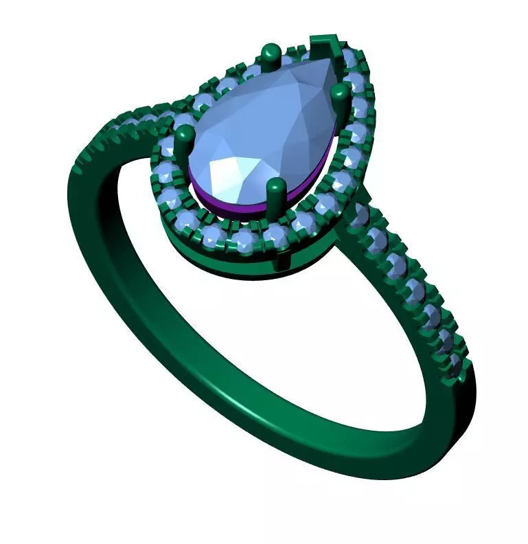 Solitaire Ring 3D print model_11