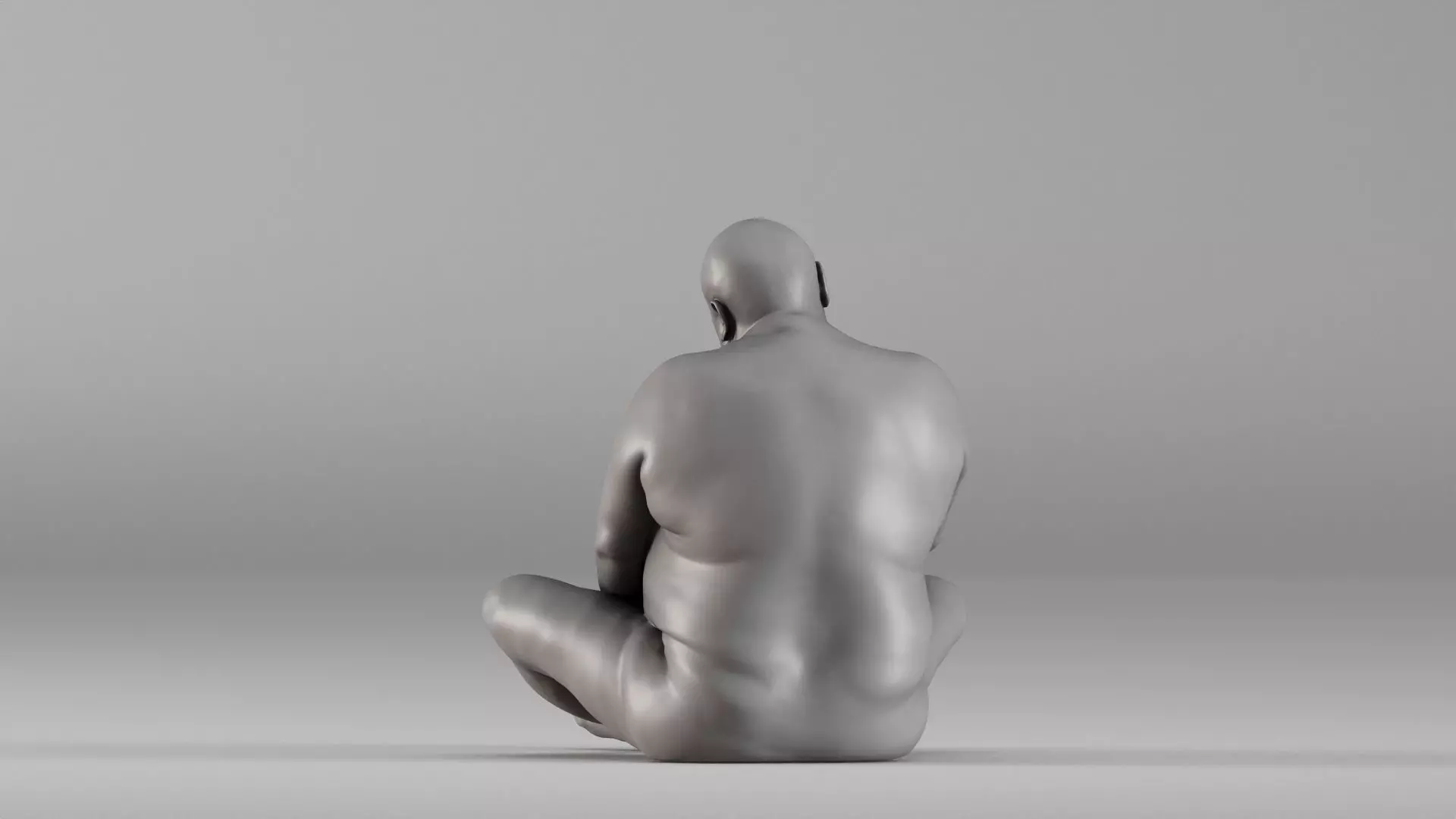 S00110 Seated Male Figure Expressive Human Anatomy Study 3D print model_8