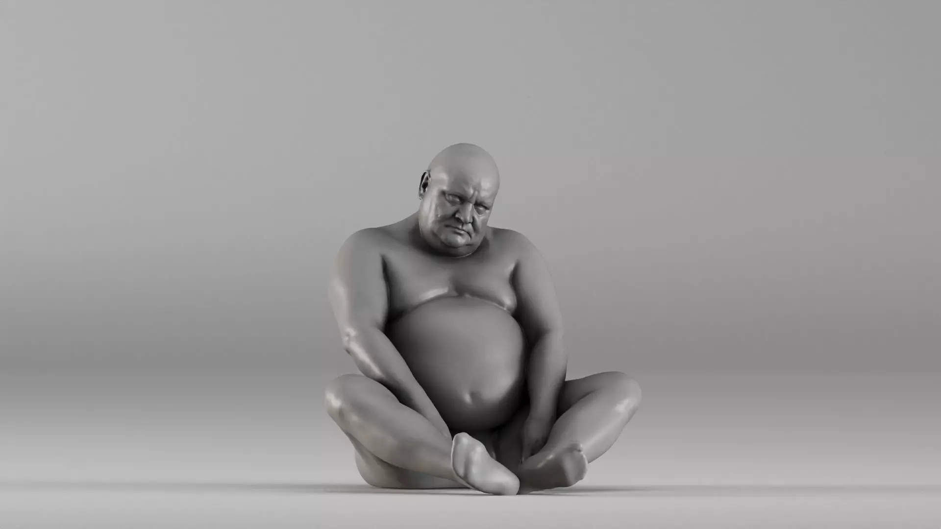 S00110 Seated Male Figure Expressive Human Anatomy Study 3D print model_14