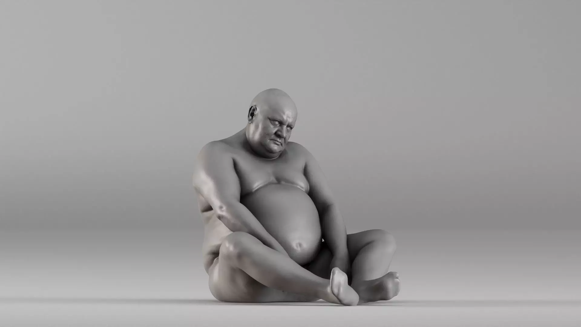 S00110 Seated Male Figure Expressive Human Anatomy Study 3D print model_2