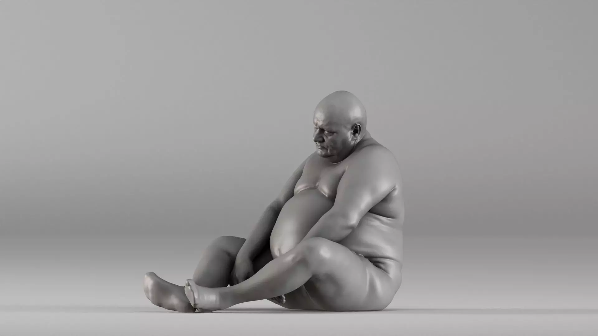 S00110 Seated Male Figure Expressive Human Anatomy Study 3D print model_11