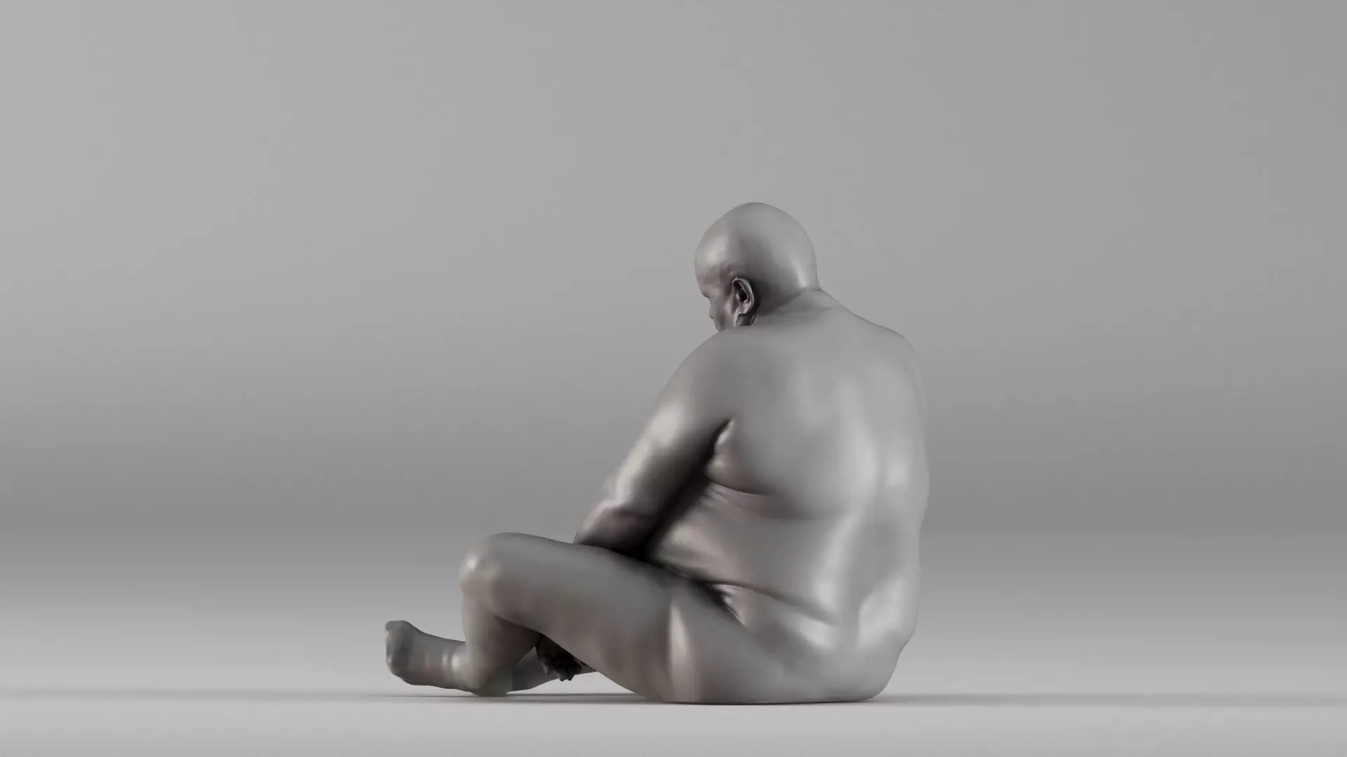 S00110 Seated Male Figure Expressive Human Anatomy Study 3D print model_9