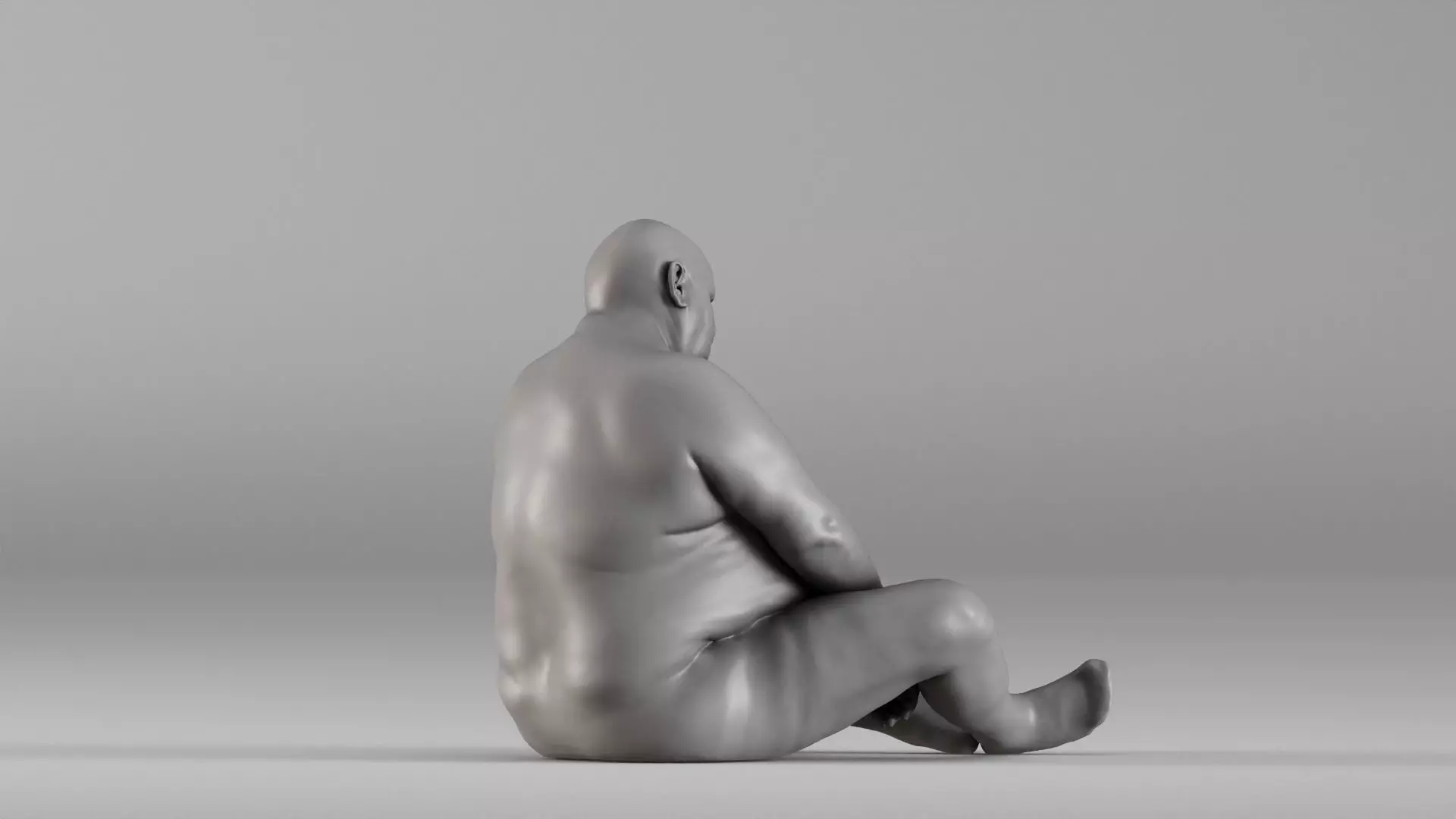 S00110 Seated Male Figure Expressive Human Anatomy Study 3D print model_6