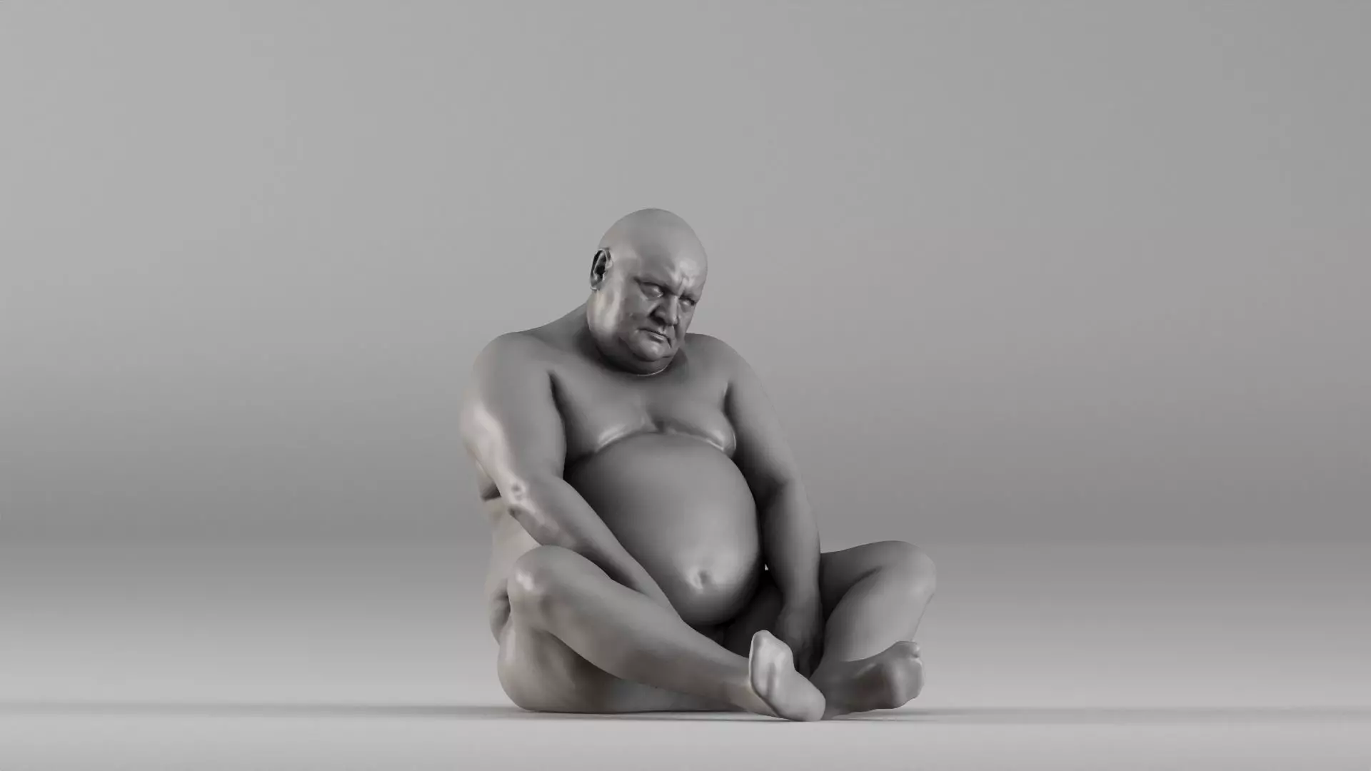 S00110 Seated Male Figure Expressive Human Anatomy Study 3D print model_0