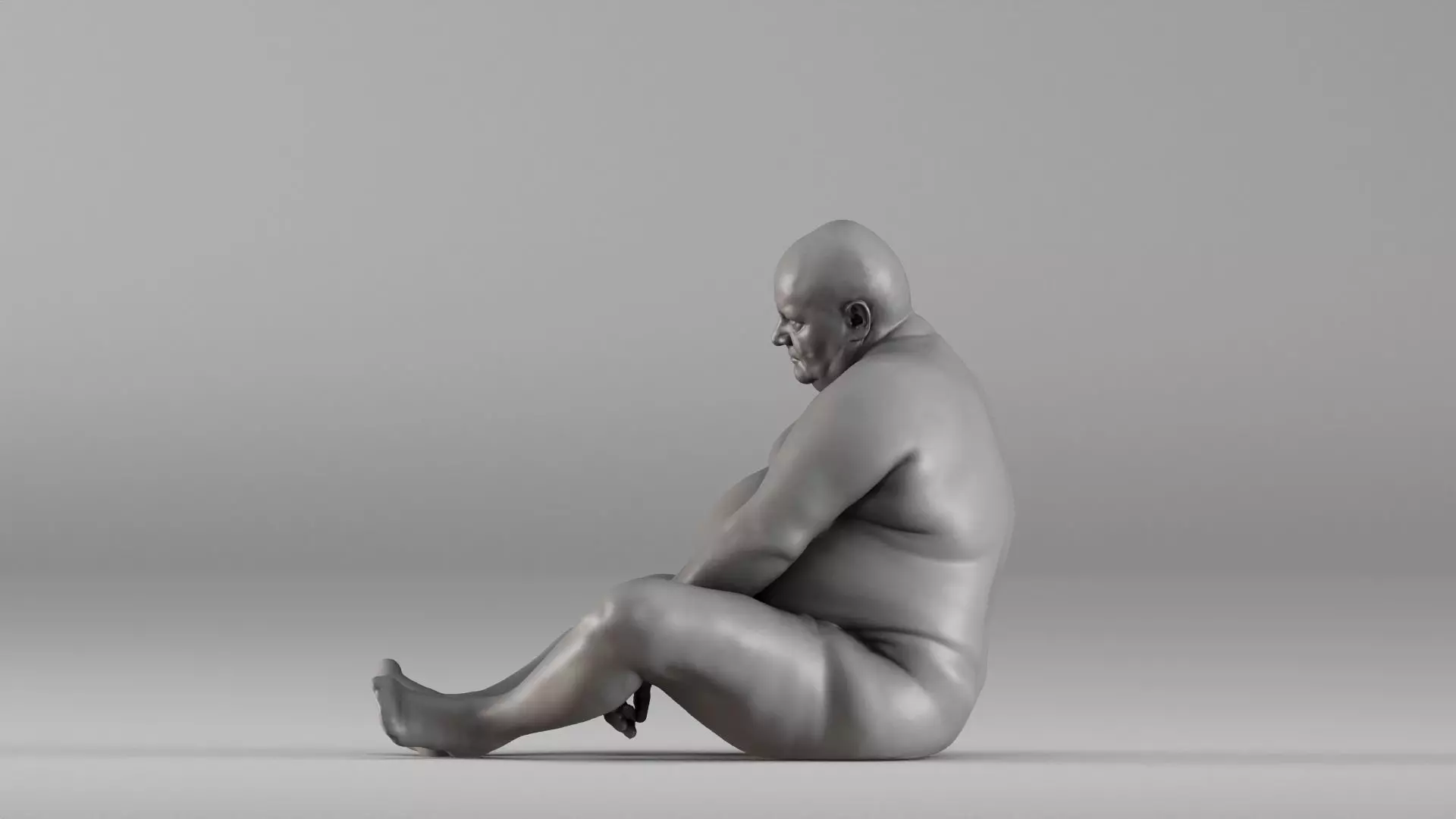 S00110 Seated Male Figure Expressive Human Anatomy Study 3D print model_10