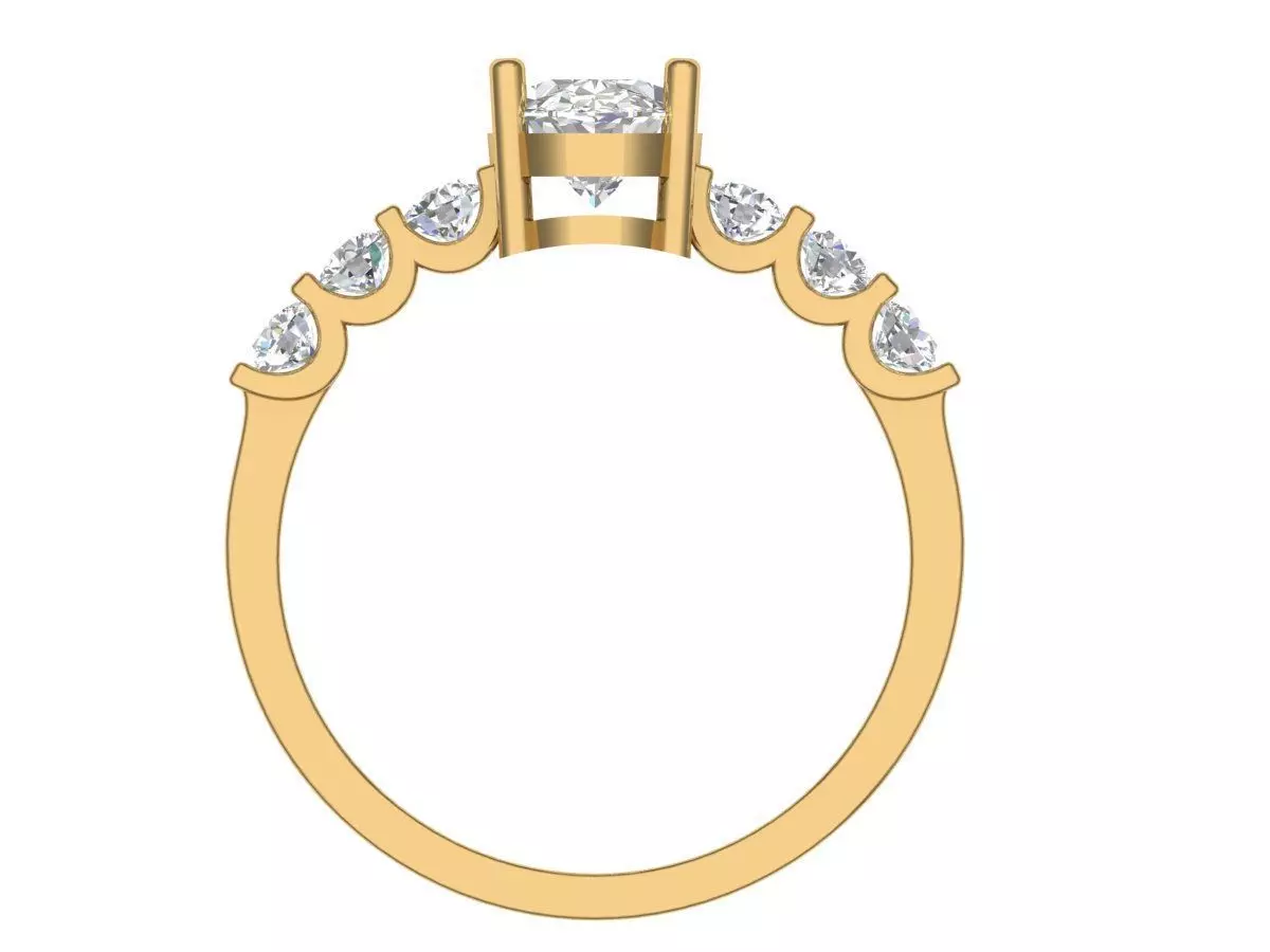 Solitaire Ring 3D print model_3