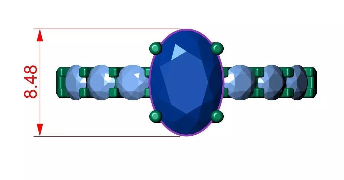 Solitaire Ring 3D print model_10