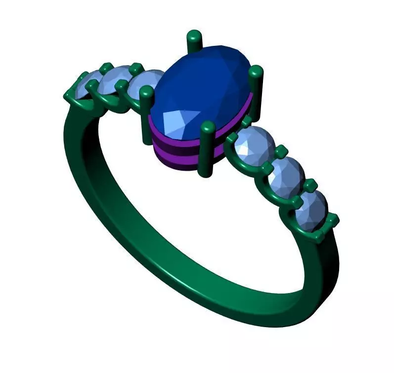 Solitaire Ring 3D print model_6