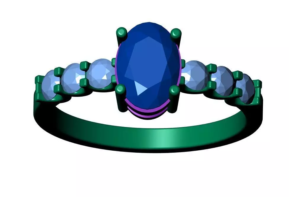 Solitaire Ring 3D print model_8