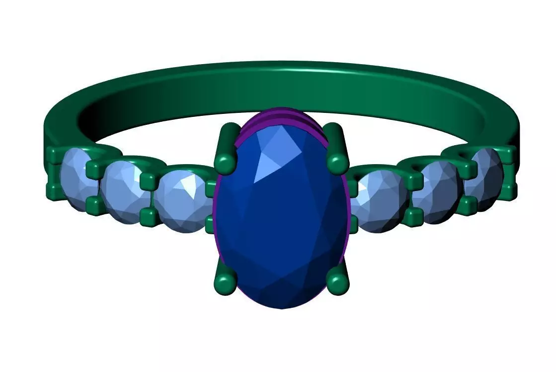 Solitaire Ring 3D print model_11