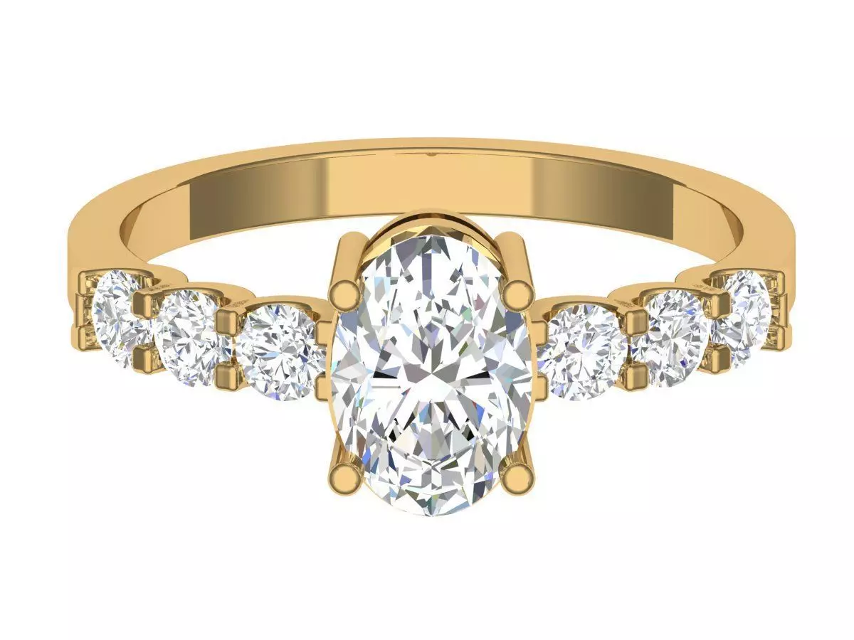 Solitaire Ring 3D print model_0