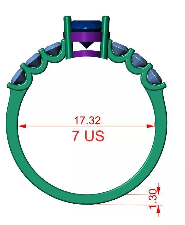 Solitaire Ring 3D print model_12