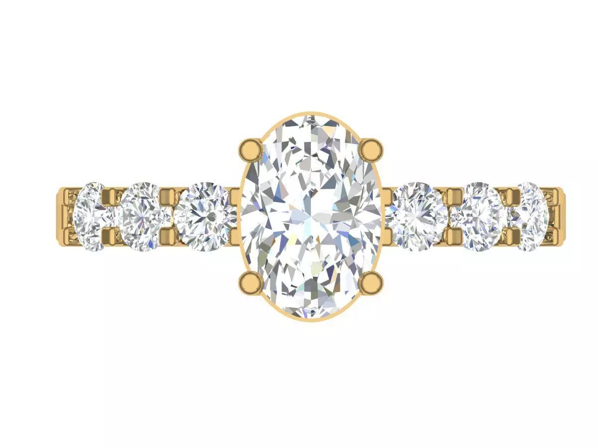 Solitaire Ring 3D print model_1