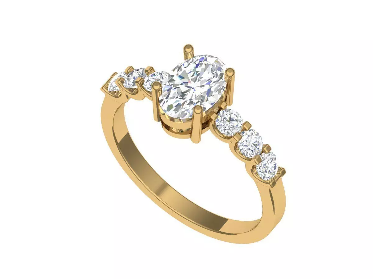 Solitaire Ring 3D print model_2