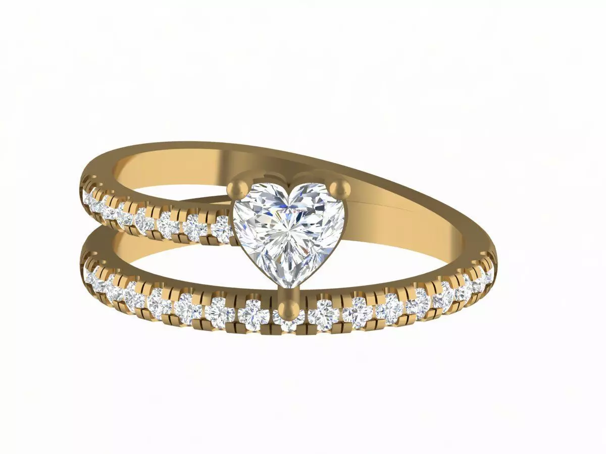 Solitaire Ring 3D print model_0
