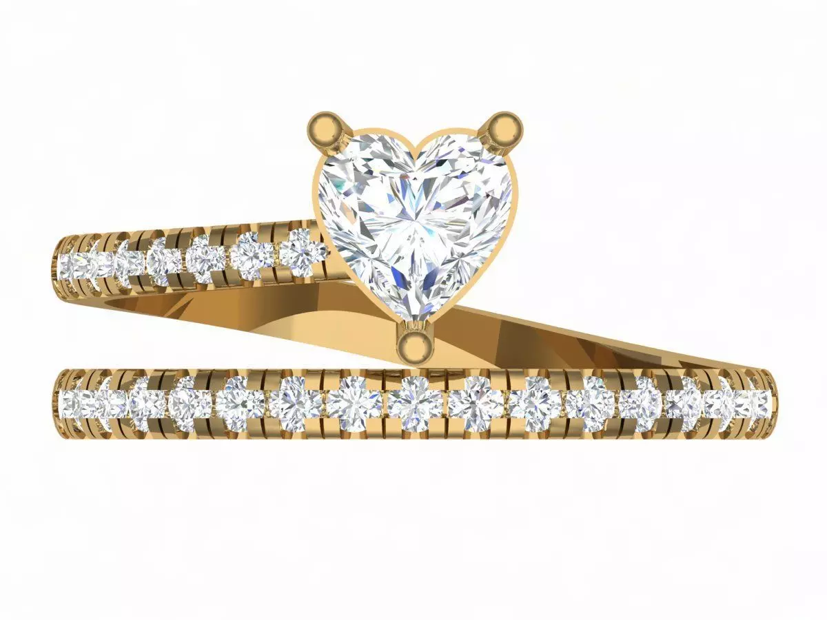 Solitaire Ring 3D print model_1