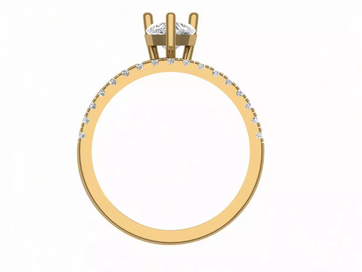 Solitaire Ring 3D print model_2