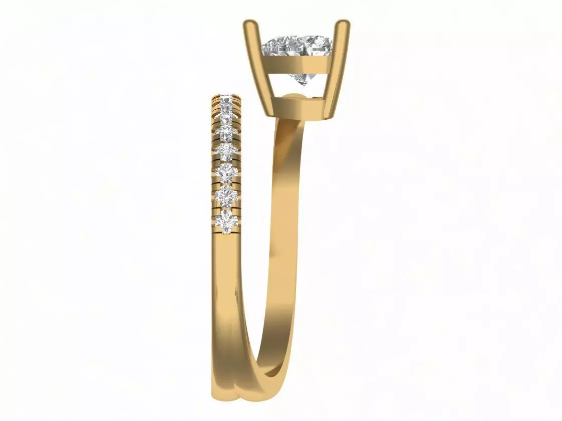 Solitaire Ring 3D print model_3