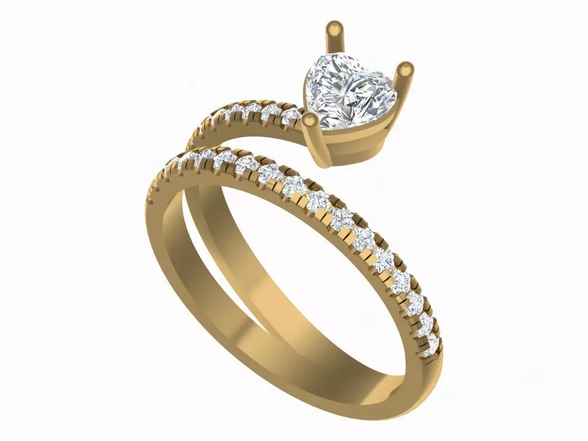 Solitaire Ring 3D print model_4