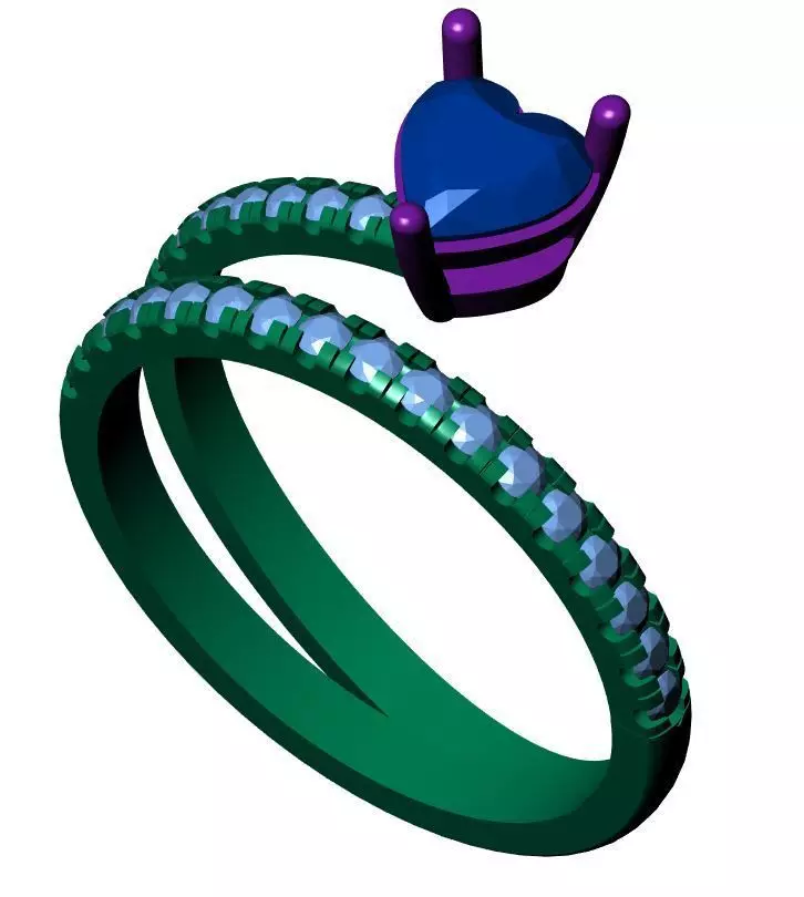 Solitaire Ring 3D print model_12