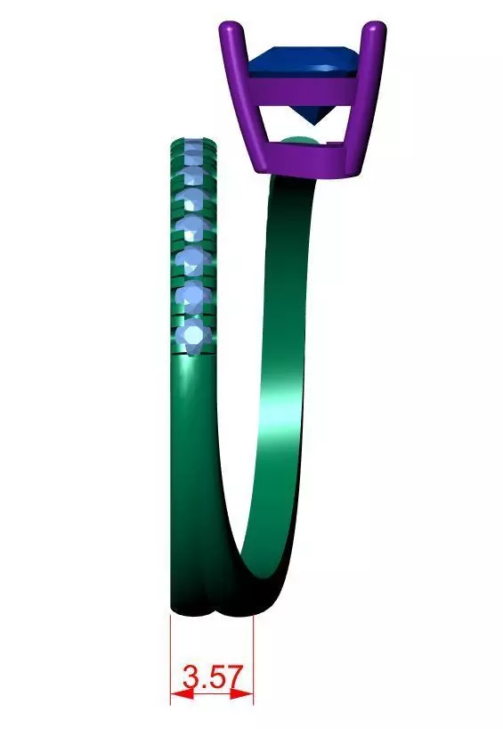 Solitaire Ring 3D print model_11