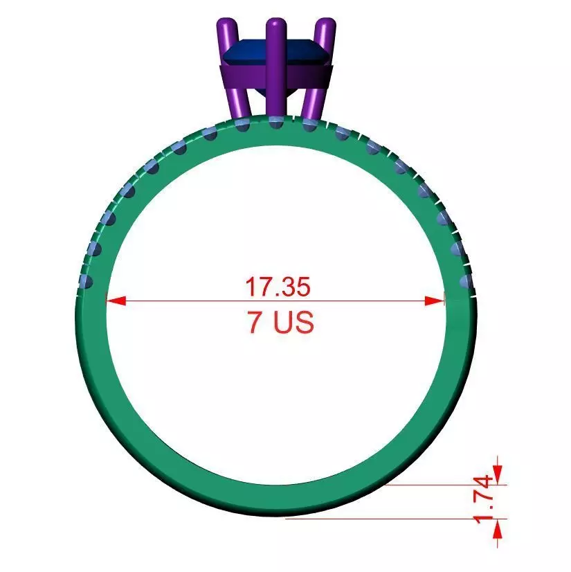 Solitaire Ring 3D print model_10