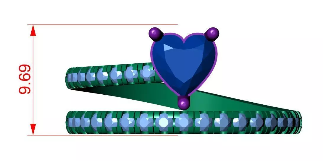 Solitaire Ring 3D print model_9