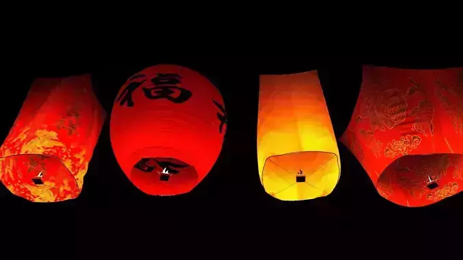 Chinese red sky lantern 