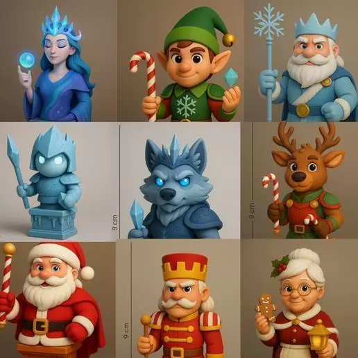 Christmas  Winter Fantasy Chess Set 3D print model_4