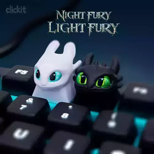 Light Fury and Night Fury Keycap Pack