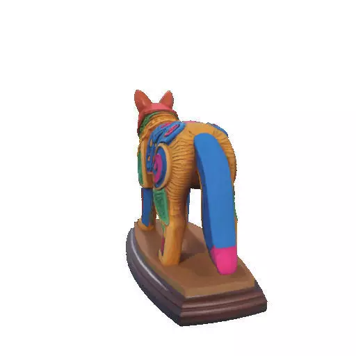 2274  Color 3D Model of a Totem Style Wolf on a Pedestal 3D print model_15