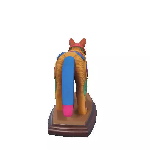2274  Color 3D Model of a Totem Style Wolf on a Pedestal 3D print model_13
