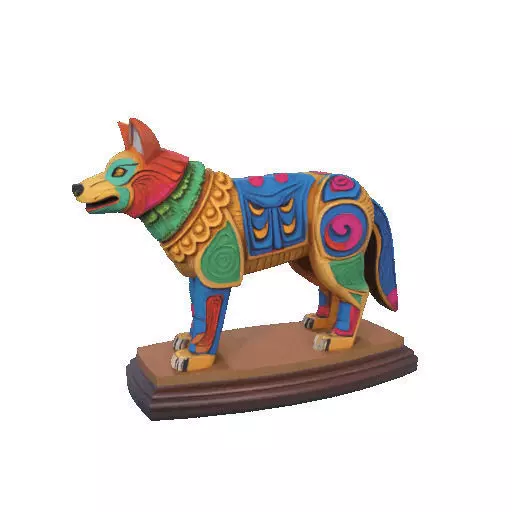 2274  Color 3D Model of a Totem Style Wolf on a Pedestal 3D print model_23