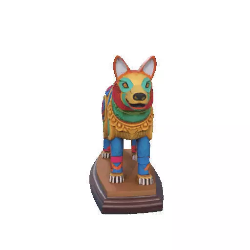 2274  Color 3D Model of a Totem Style Wolf on a Pedestal 3D print model_29