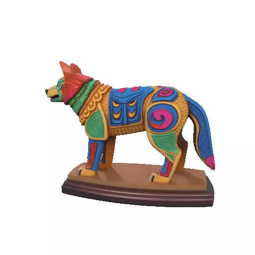 2274  Color 3D Model of a Totem Style Wolf on a Pedestal 3D print model_20