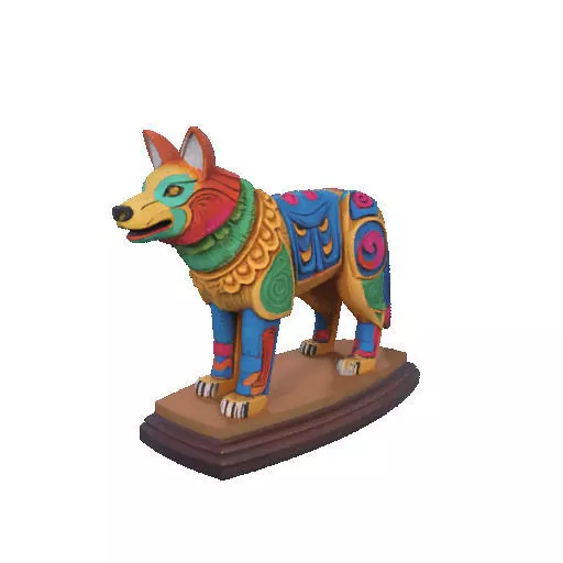2274  Color 3D Model of a Totem Style Wolf on a Pedestal 3D print model_25