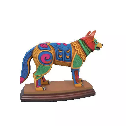 2274  Color 3D Model of a Totem Style Wolf on a Pedestal 3D print model_7