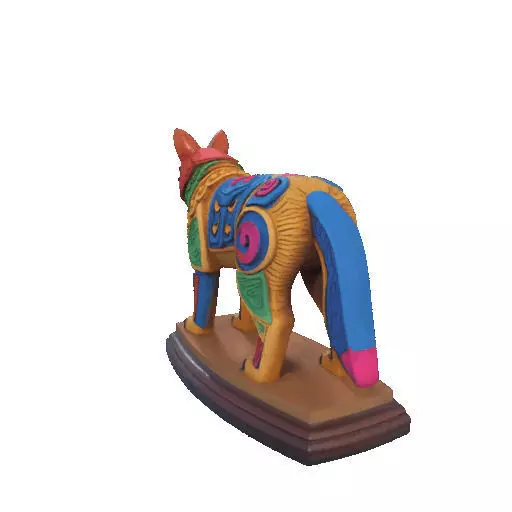 2274  Color 3D Model of a Totem Style Wolf on a Pedestal 3D print model_16